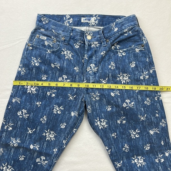 Polo Ralph Lauren Callen High Rise Slim Blue Jeans Floral Print Sz: 27R - Picture 15 of 16